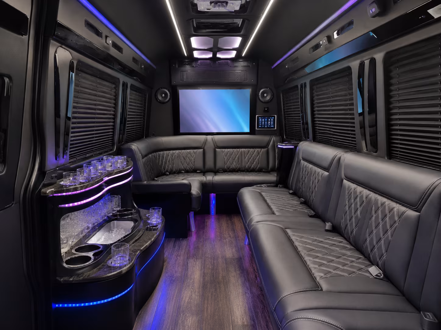 Elizabeth Airport Shuttle & Transportation party bus interior