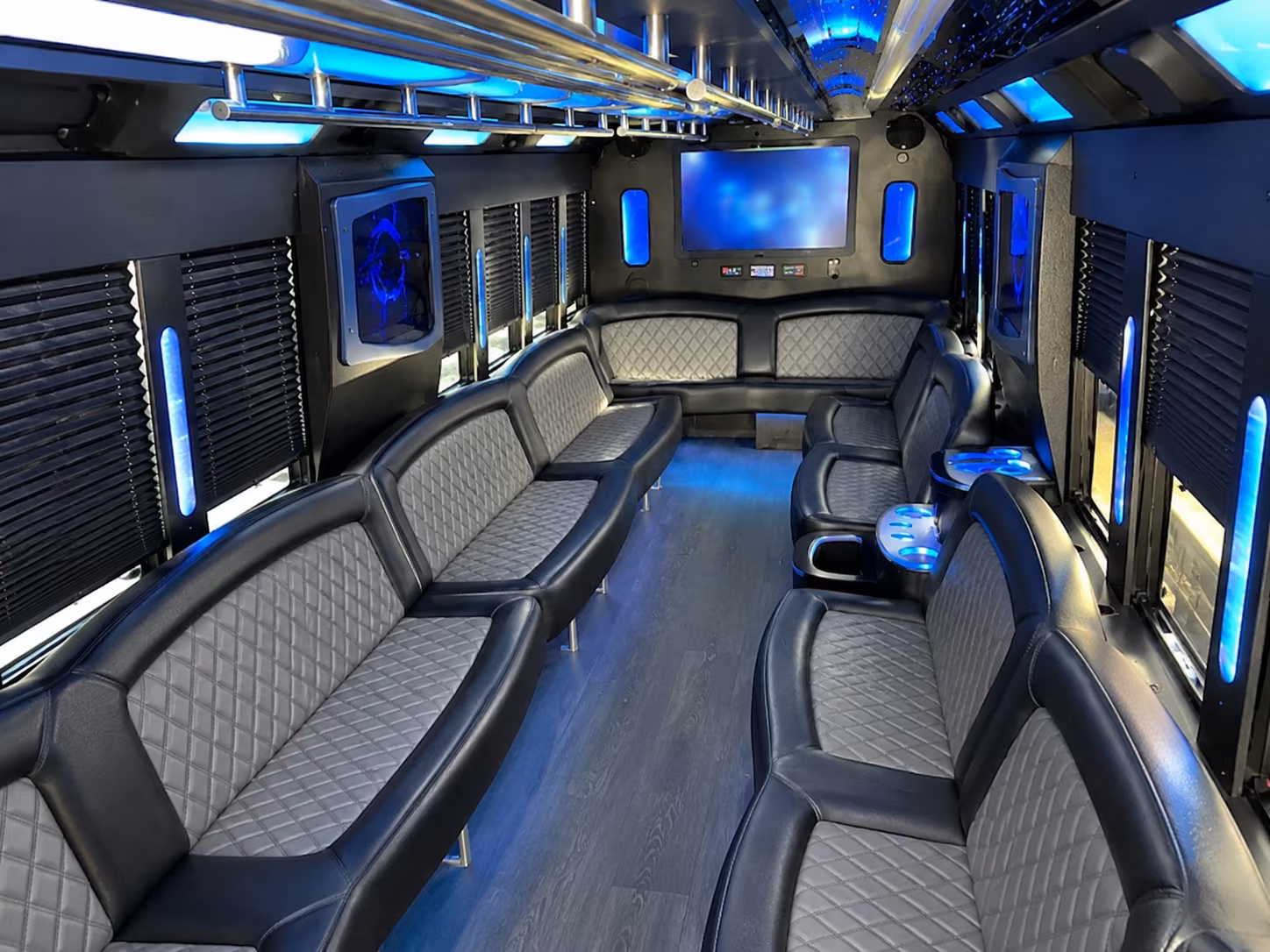 Elizabeth Birthday, Sweet 16, & Quinceañera Transportation party bus exterior