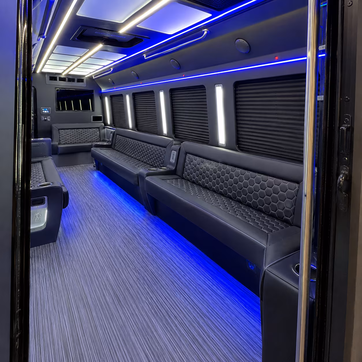 Elizabeth Birthday, Sweet 16, & Quinceañera Transportation party bus interior