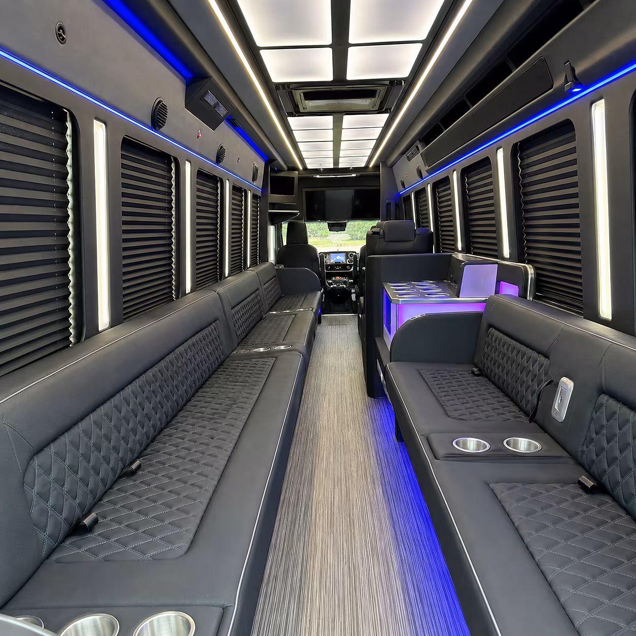 Elizabeth Concert & Music Festival Transportation party bus interior