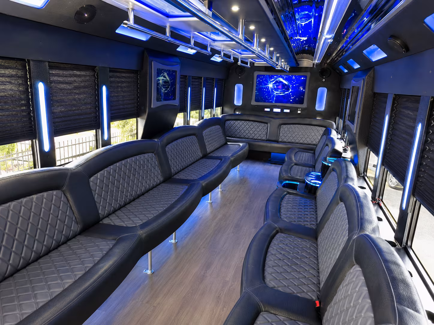 Elizabeth Concert & Music Festival Transportation party bus interior
