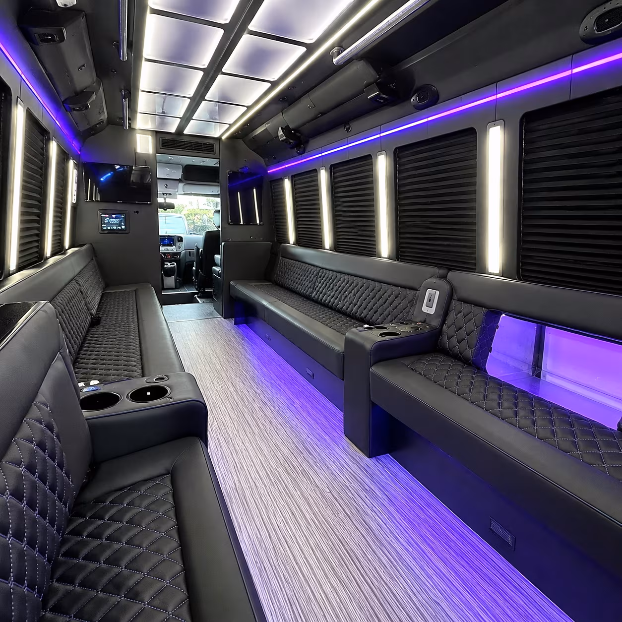 Elizabeth Private Event Transportation party bus interior