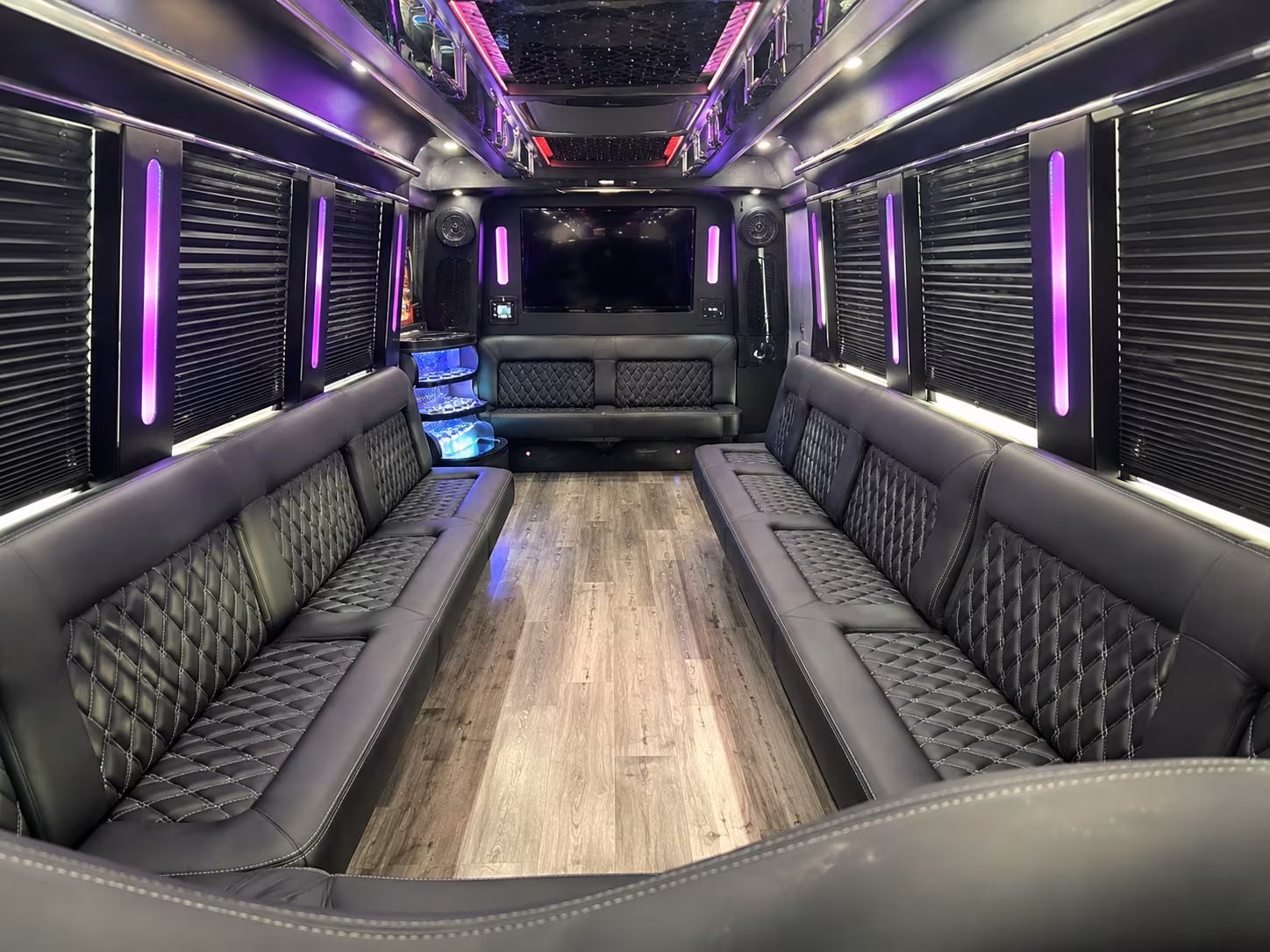 Elizabeth Private Event Transportation party bus interior