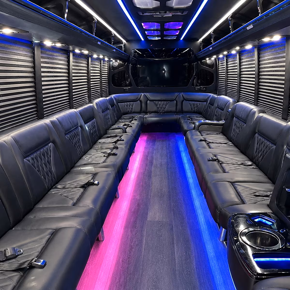 Elizabeth Private Event Transportation party bus interior