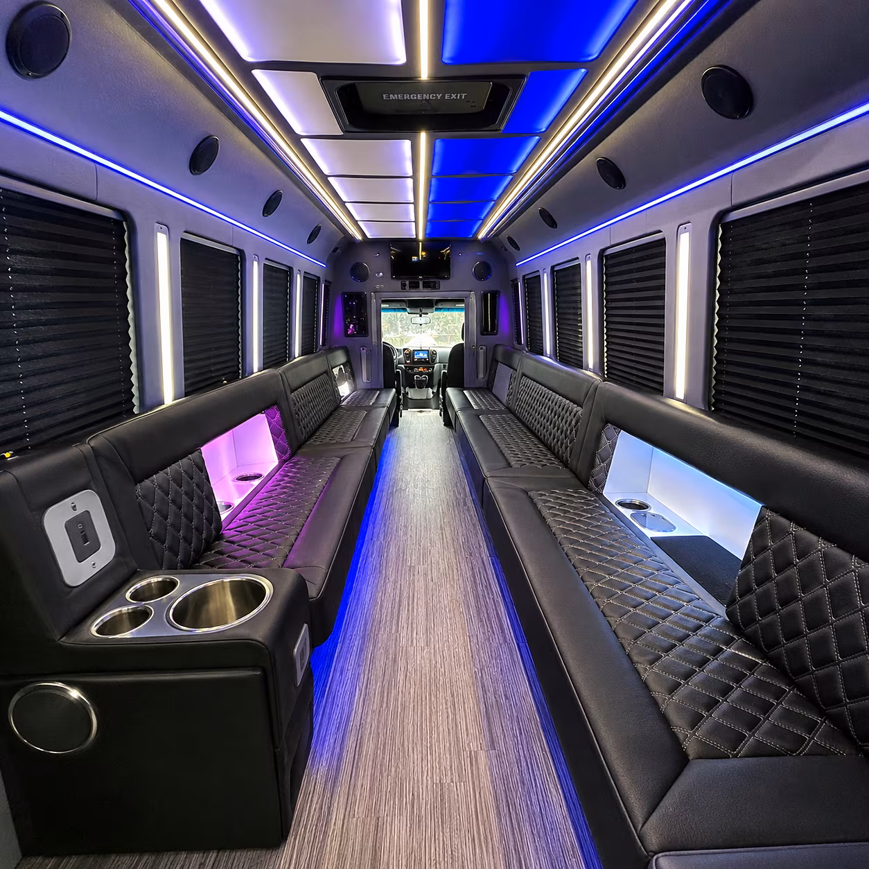 Elizabeth Wedding Transportation party bus interior