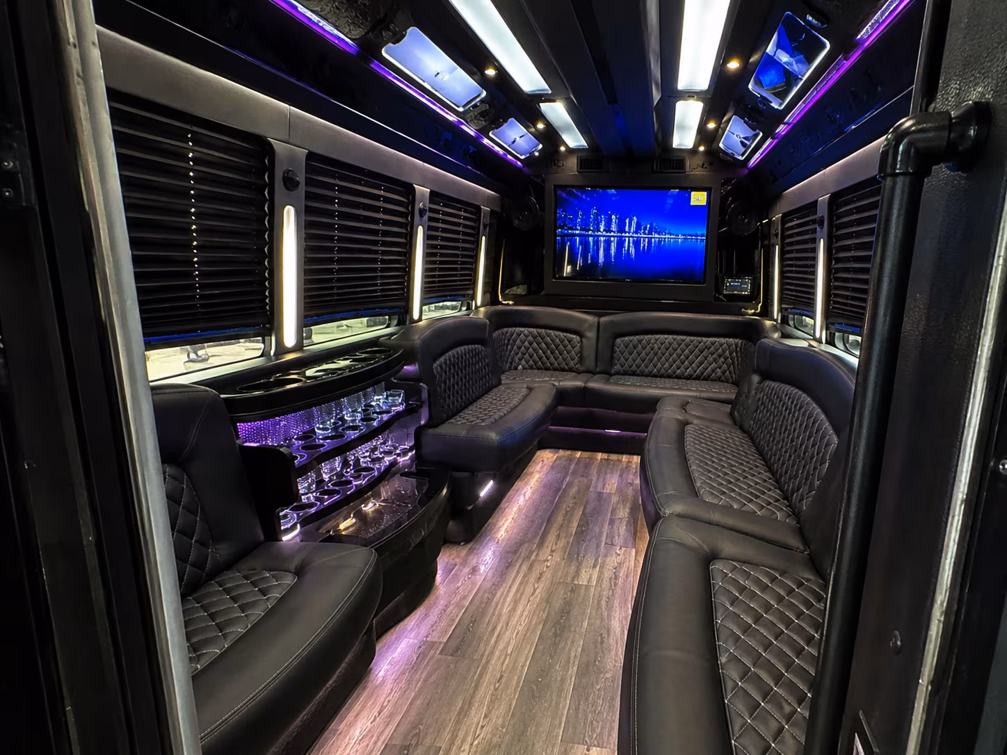 Elizabeth Wedding Transportation party bus interior